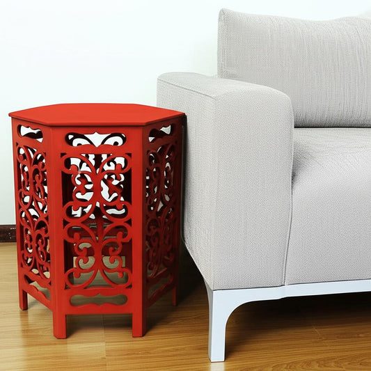16" Red Wood End Tables - Loft&Timber
