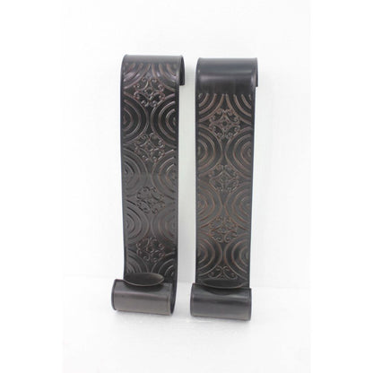 5" X 5" X 23.25" Brown, Vintage, Metal - Wall Candle Holder Sconce Set - Loft&Timber