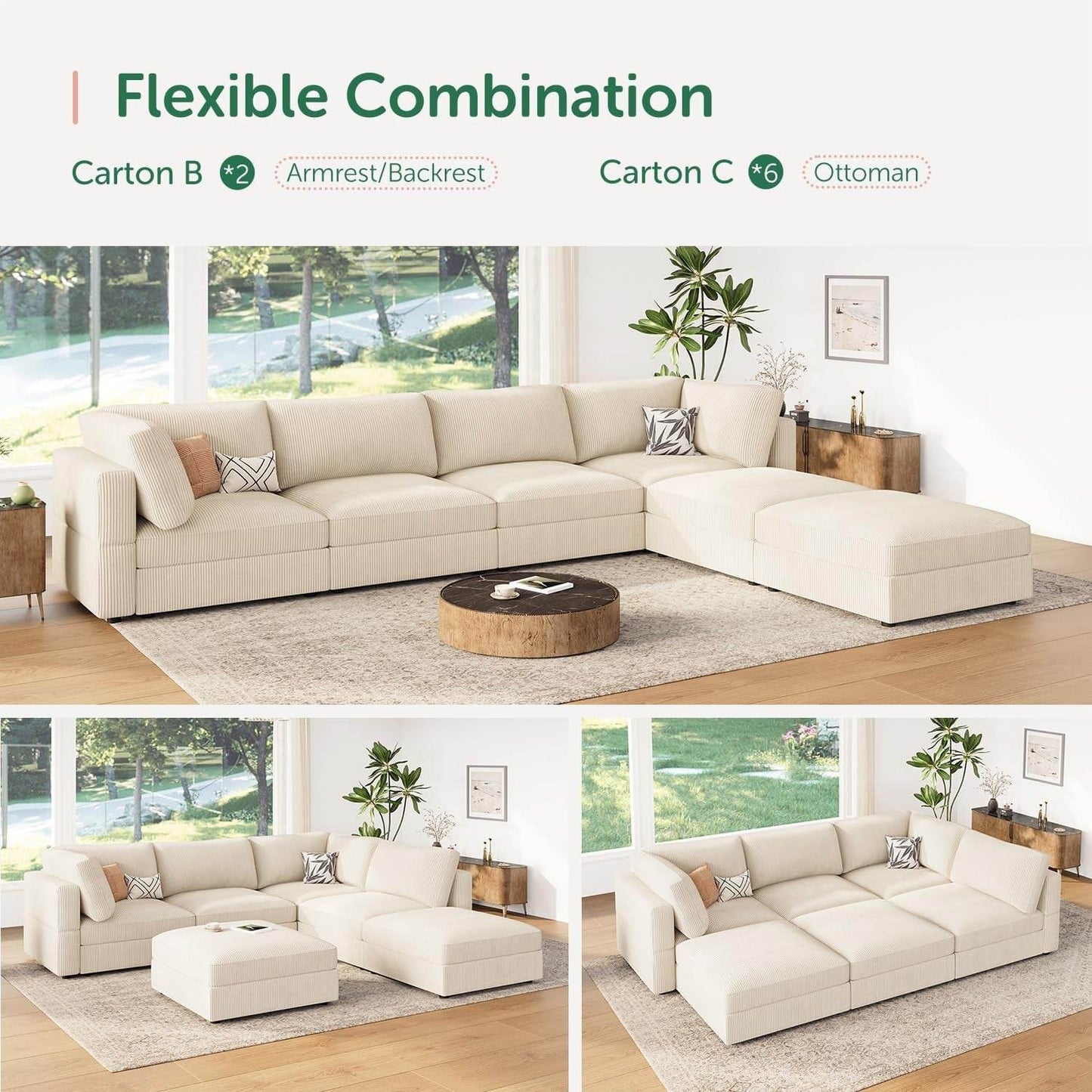 Modular Sectional Sofa with Storage Chaise - Loft&Timber