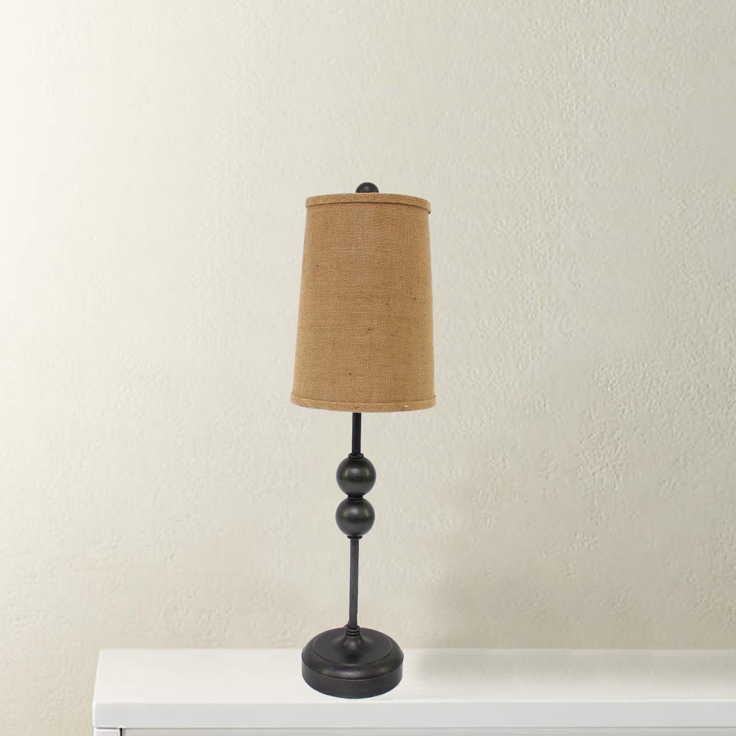 29" Bronze Bedside Lamp With Brown Shade - Loft&Timber
