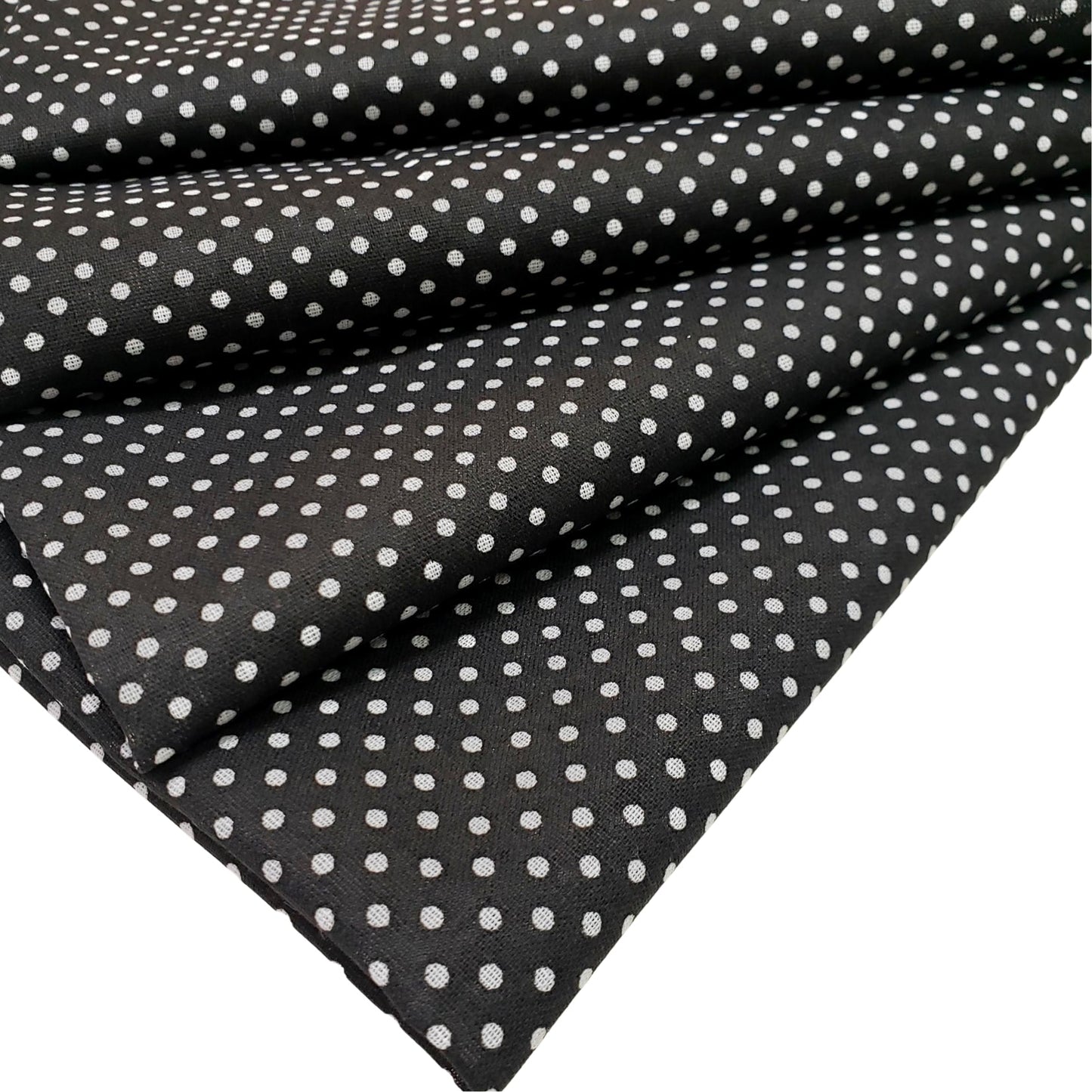 Charlo's Set of 4 Black Polka Dot 100% Cotton Cloth Napkins 15" by 15" Washable Reusable - Loft&Timber