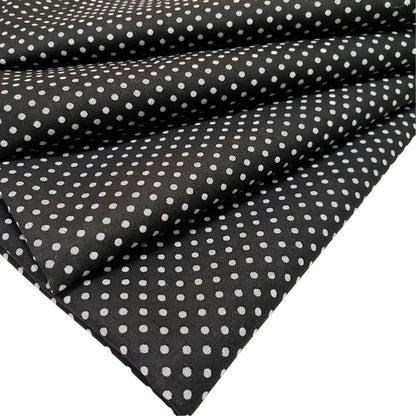 Charlo's Set of 4 Black Polka Dot 100% Cotton Cloth Napkins 15" by 15" Washable Reusable - Loft&Timber