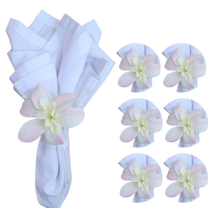 Sets 6 or 12 Mini Orchid Off White Mixed Rose Flower Napkin Rings - Loft&Timber