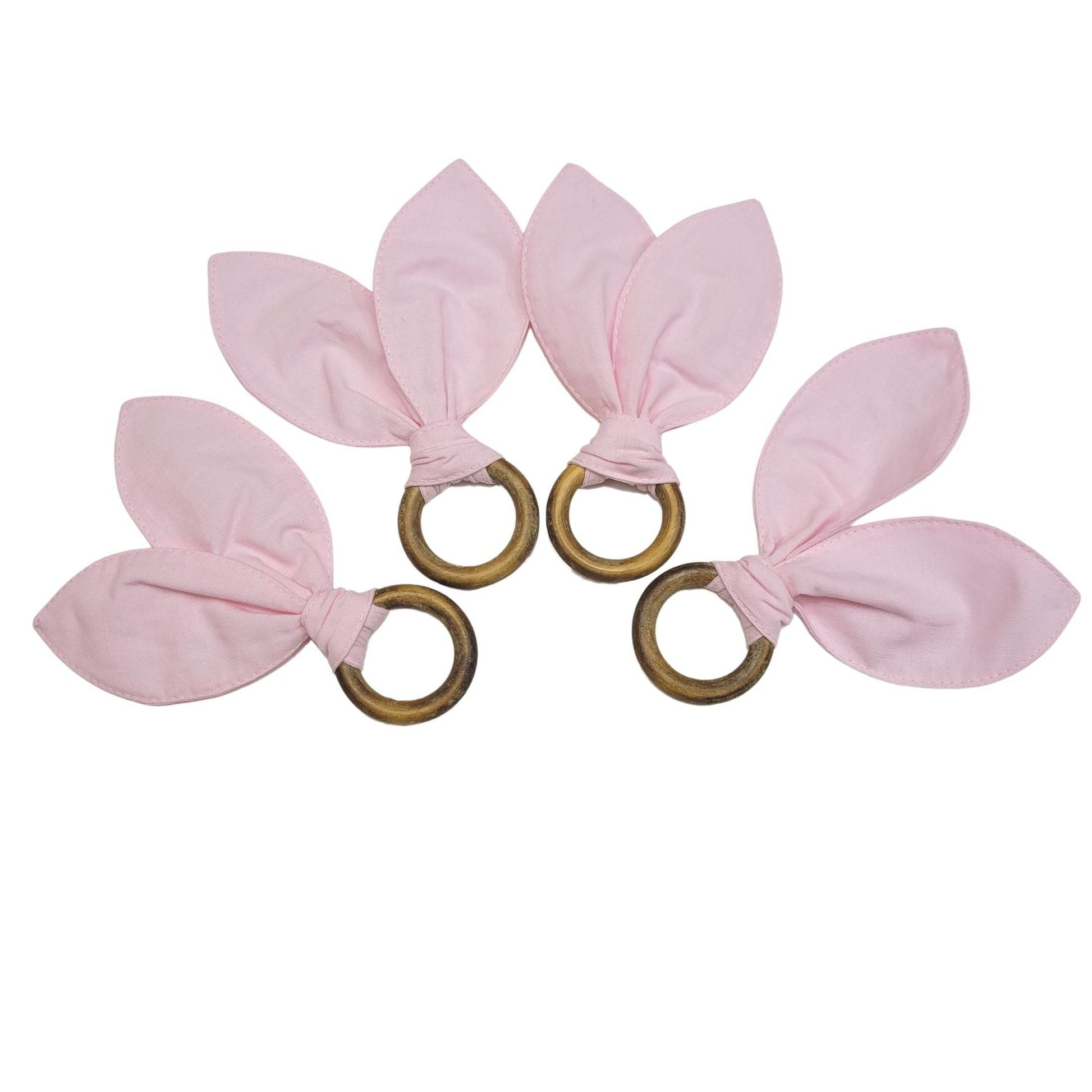 Maison Charlo | Easter Set of 4 Rose Pink Bunny Ears Napkin Rings | Dining Table Decor - Loft&Timber