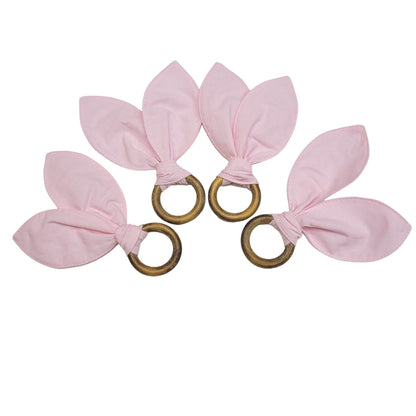 Maison Charlo | Easter Set of 4 Rose Pink Bunny Ears Napkin Rings | Dining Table Decor - Loft&Timber