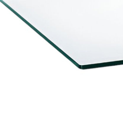 47" Clear and Silver Glass And Steel Cross Legs Coffee Table - Loft&Timber
