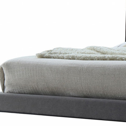 Light Gray Queen Tufted Upholstered Linen Bed Frame-3