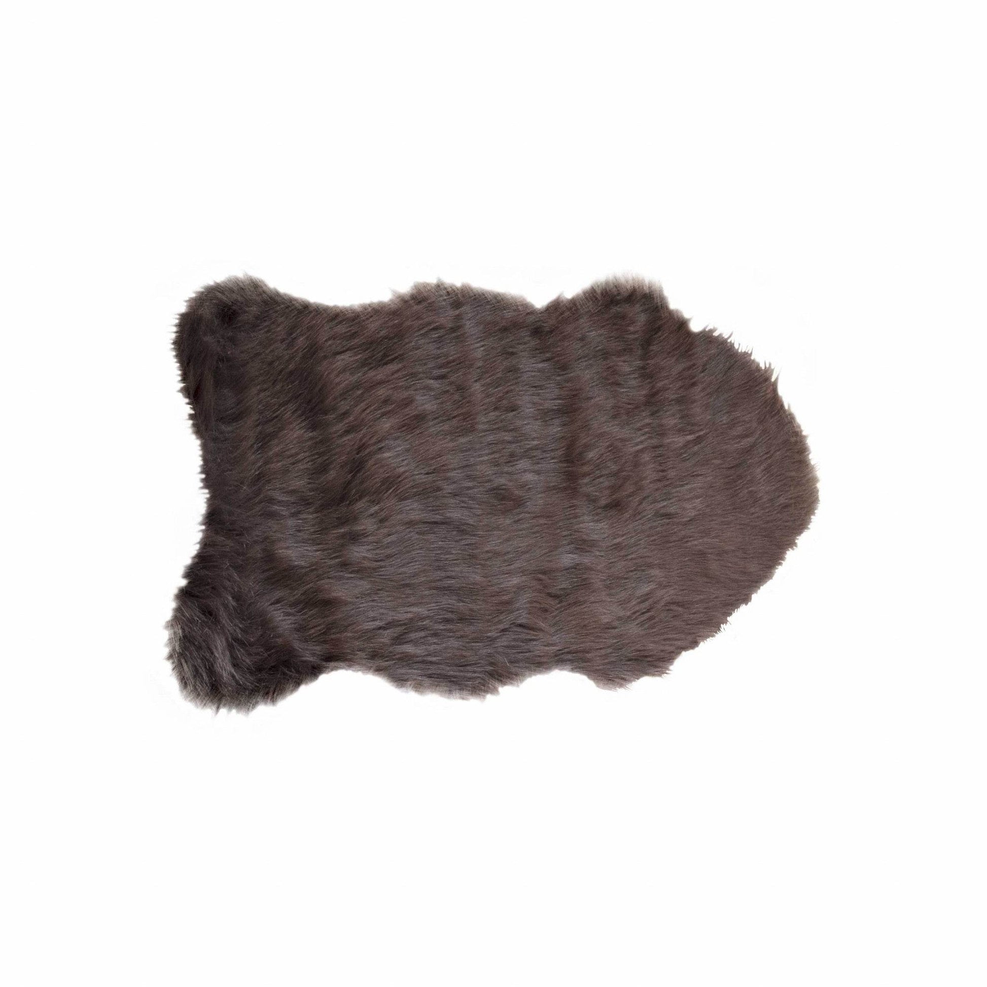 2' X 3' Chocolate Faux Sheepskin Shag Area Rug - Loft&Timber