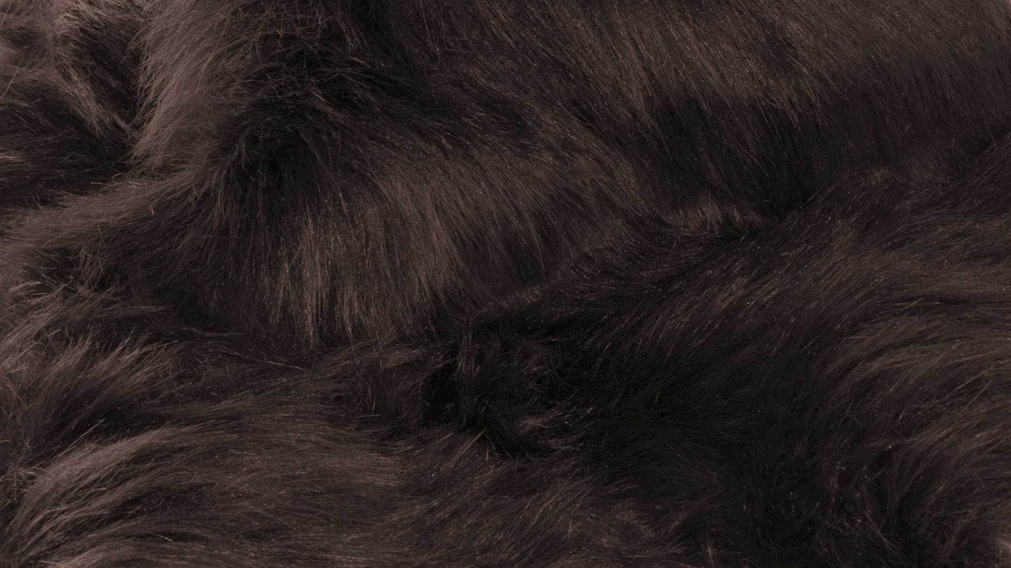 2' X 3' Chocolate Faux Sheepskin Shag Area Rug - Loft&Timber