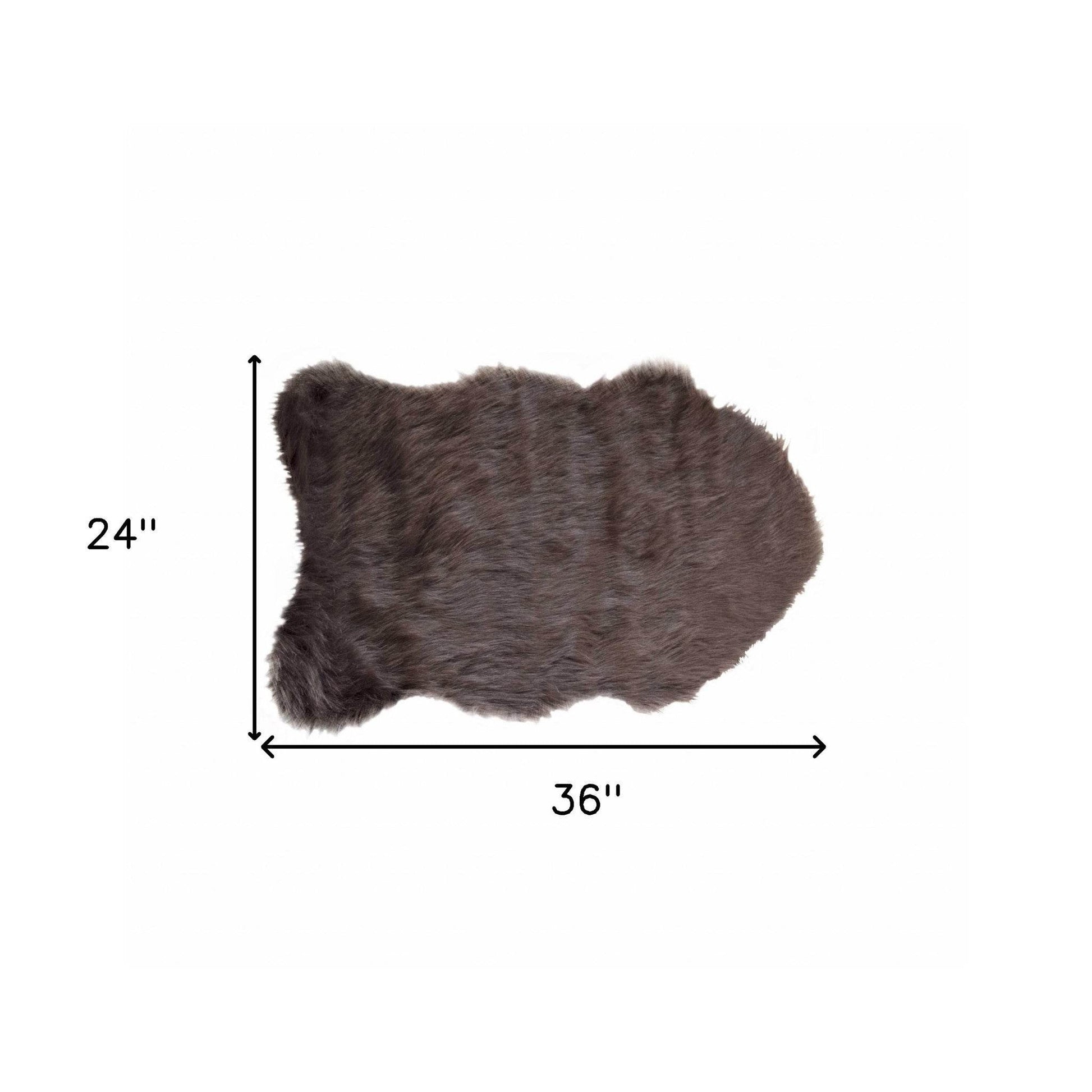 2' X 3' Chocolate Faux Sheepskin Shag Area Rug - Loft&Timber