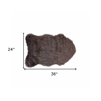 2' X 3' Chocolate Faux Sheepskin Shag Area Rug - Loft&Timber