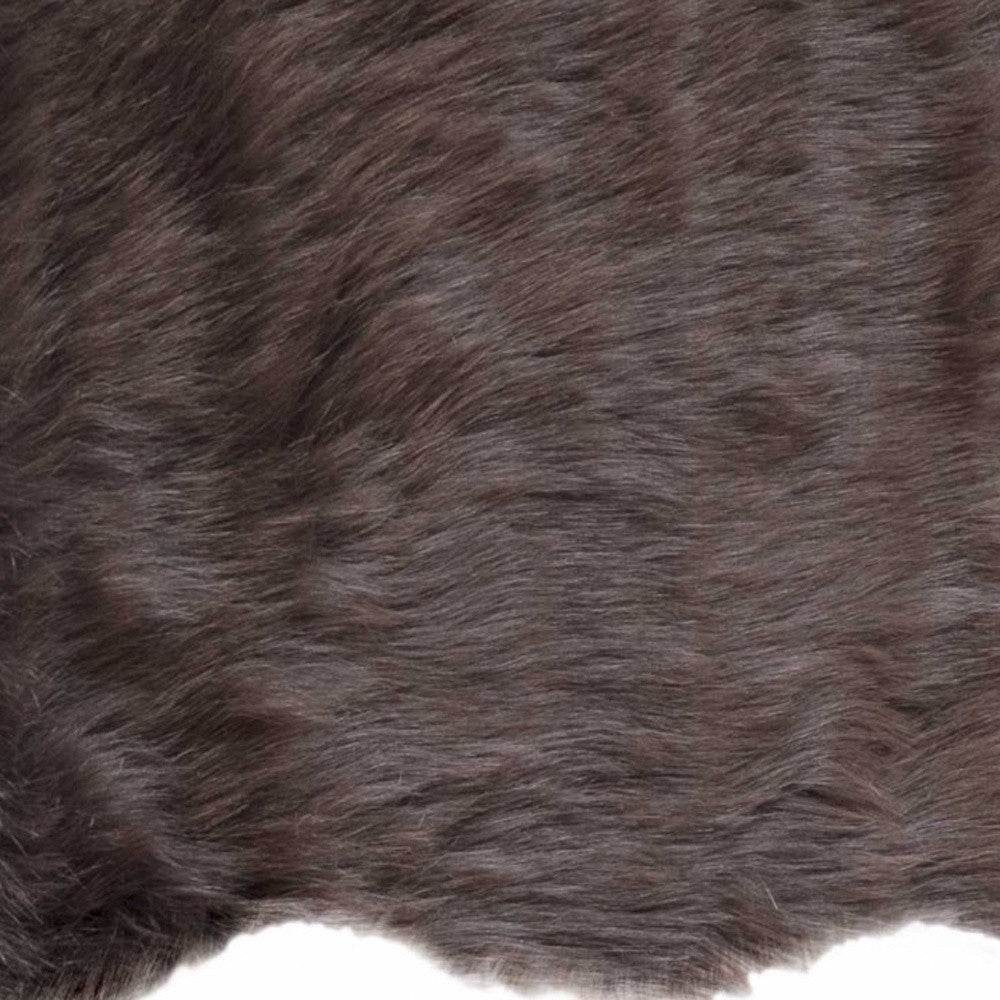 2' X 3' Chocolate Faux Sheepskin Shag Area Rug - Loft&Timber