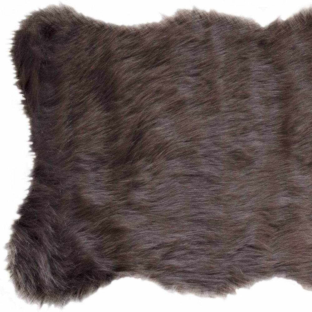 2' X 3' Chocolate Faux Sheepskin Shag Area Rug - Loft&Timber