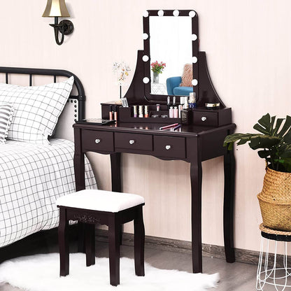 Brown Vanity Set with 10 LED Lights - Loft&Timber
