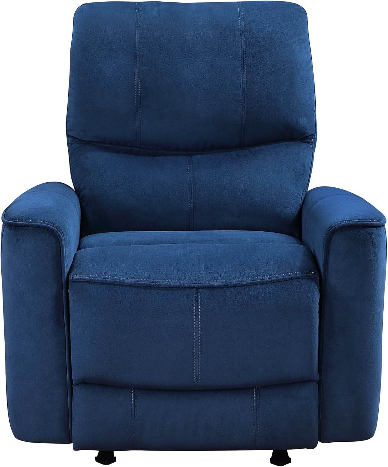 Power Recliner Chair Living Room Velvet Reclining Sofa Chair, Home Theater Seating, Power Rocker Recliner Sofa Chair for Living Room/Office/Apartment, Navy - Loft&Timber