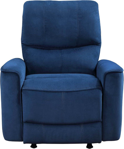 Power Recliner Chair Living Room Velvet Reclining Sofa Chair, Home Theater Seating, Power Rocker Recliner Sofa Chair for Living Room/Office/Apartment, Navy - Loft&Timber