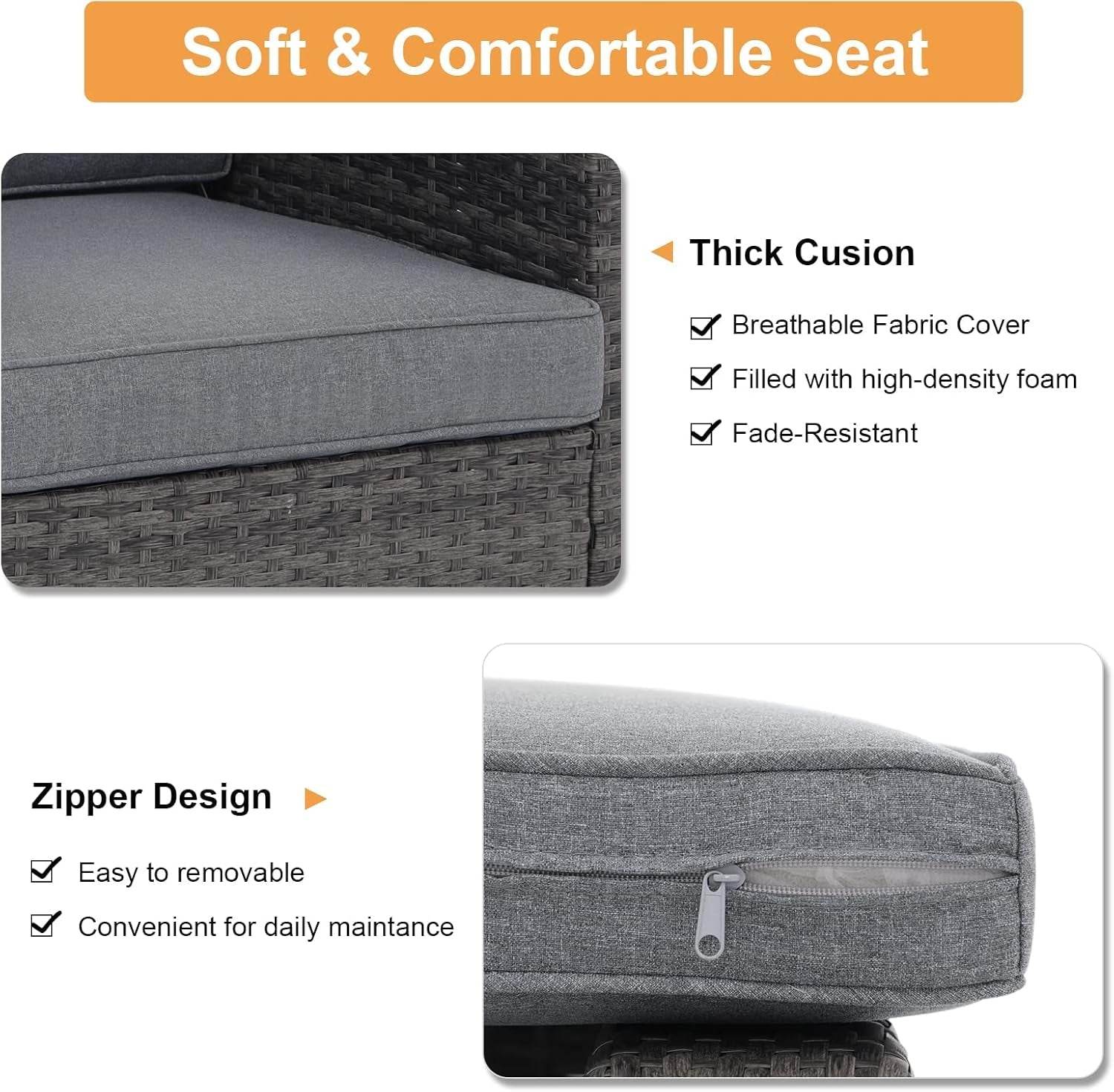 Outdoor Wicker Patio Furniture Set with Storage Box - Loft&Timber