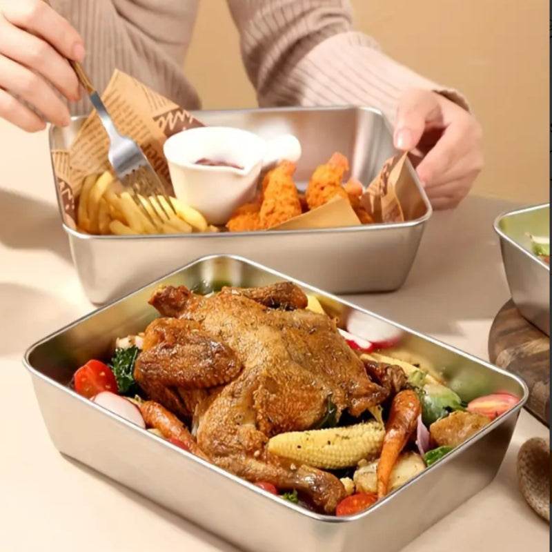 Eco-Friendly Non-Stick Stainless Steel Baking Pan Set with Lid - BPA-Free - Loft&Timber