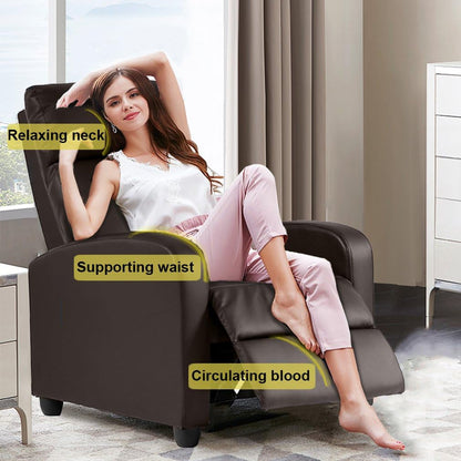 Recliner Chair Reclining Sofa Leather Chair Home Theater Seating Lounge with Padded Seat Backrest-1