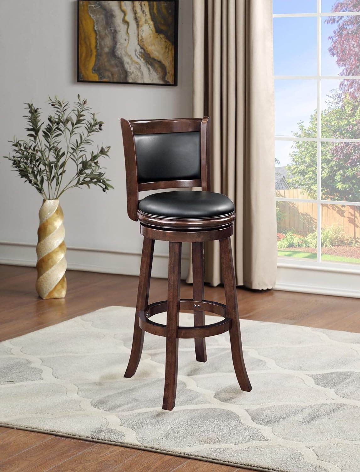 Augusta Extra Tall Bar Stool, Cappuccino - Loft&Timber