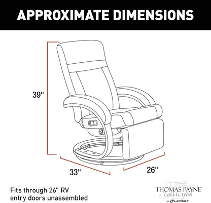 RV Euro Recliner with Footrest , Vinyl - Millbrae - Loft&Timber