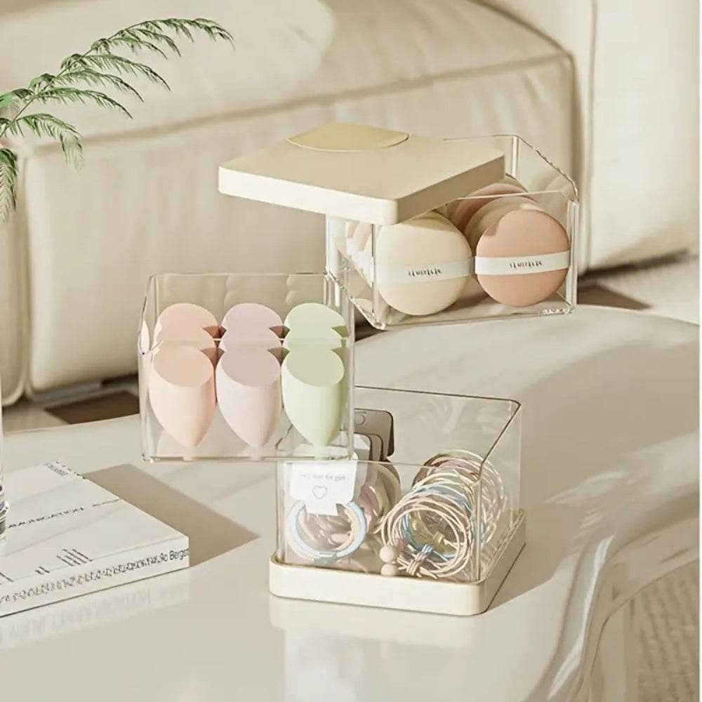 360° Rotating Makeup Organizer, Dustproof Storage - Loft&Timber