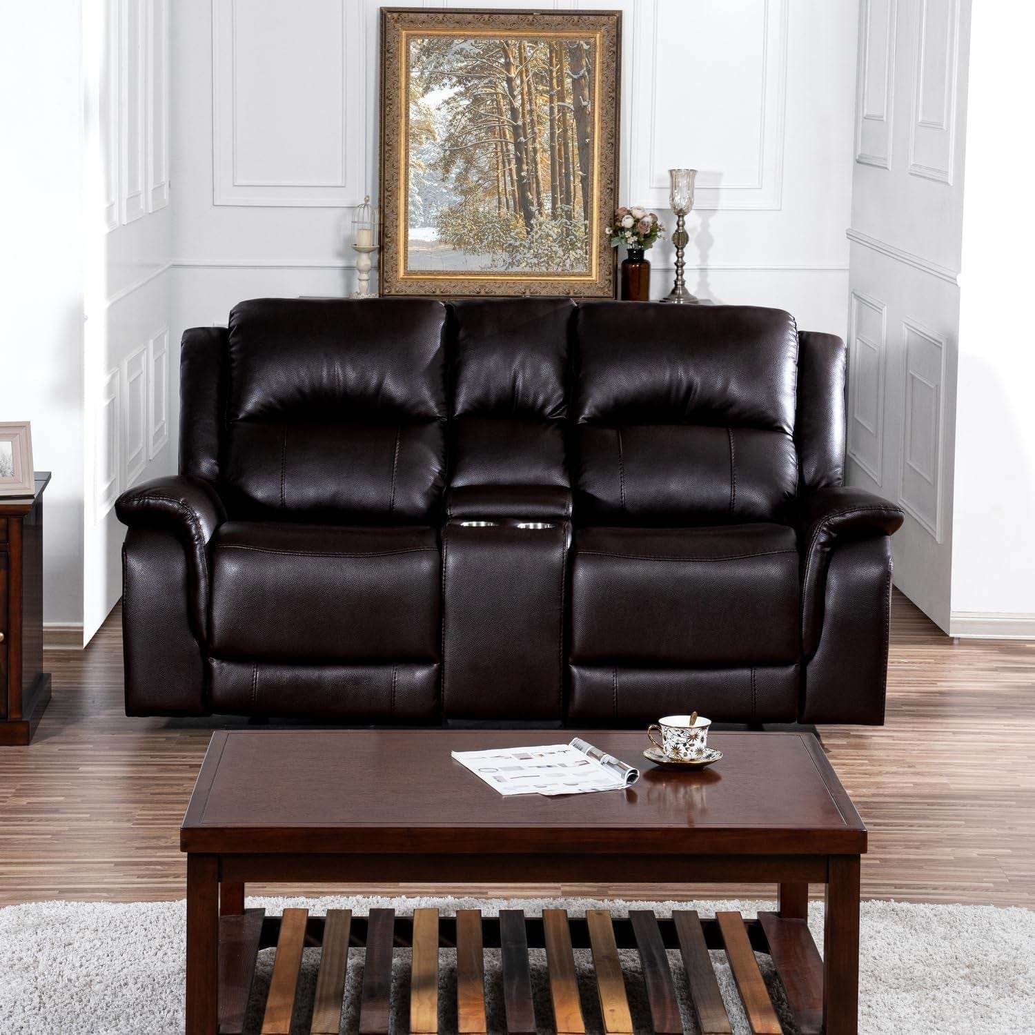 Timeless Comfort: Katie Leather ReclinerEspresso (Loveseat) - Loft&Timber