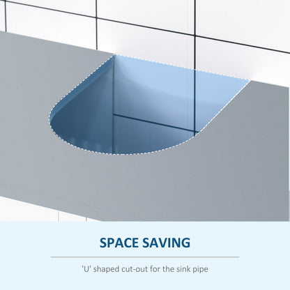 Modern Bathroom Vanity Unit with Adjustable Shelves for Space Saving Storage - White - Loft&Timber