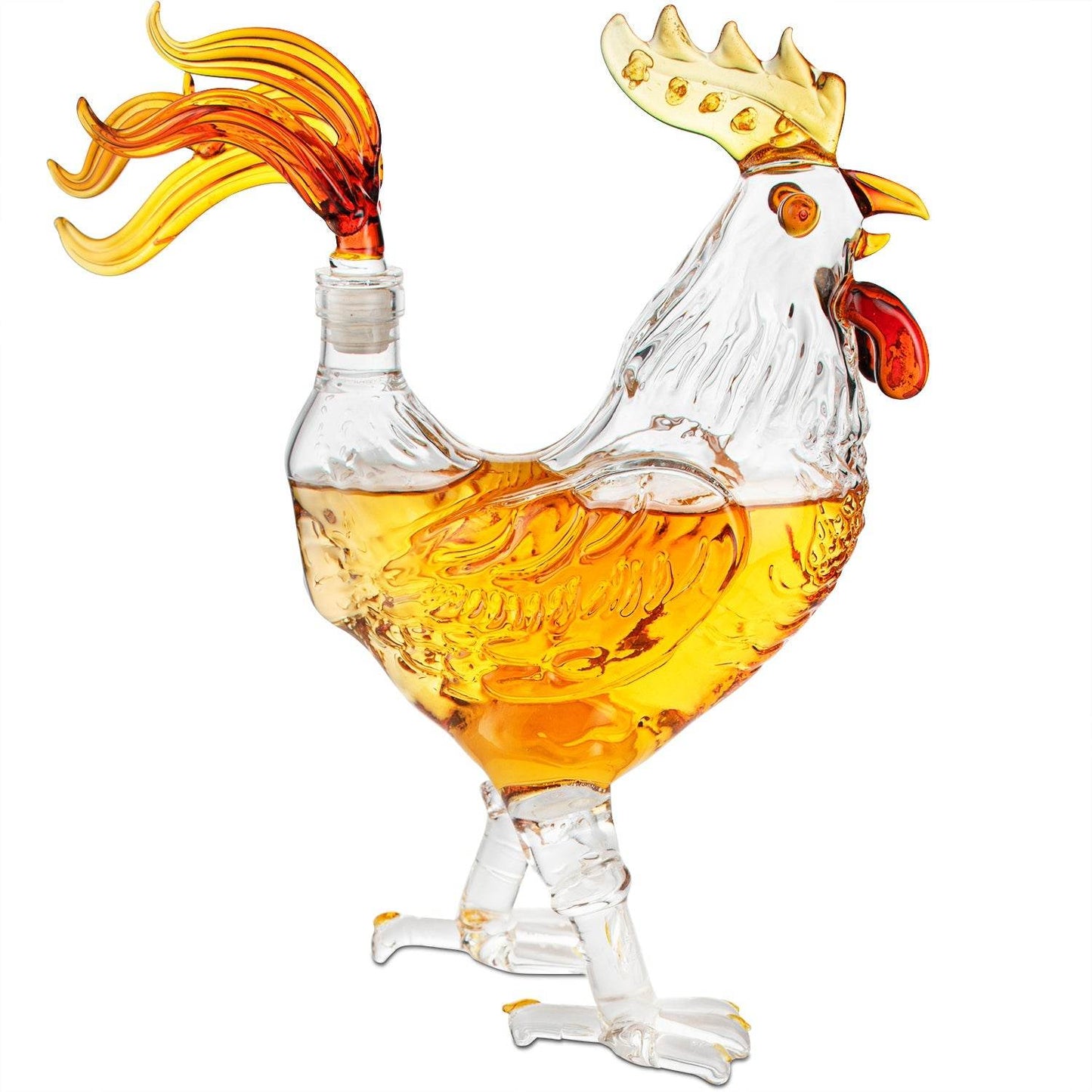 Cock - Chicken Decanter 500ml Whiskey and Wine Decanter - by The Wine Savant, Rooster Glass Decanter For Whiskey, Scotch, Spirits, Wine Or Vodka For Whiskey Lovers - Loft&Timber