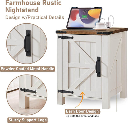 Nightstand with Charging, Antique - Loft&Timber