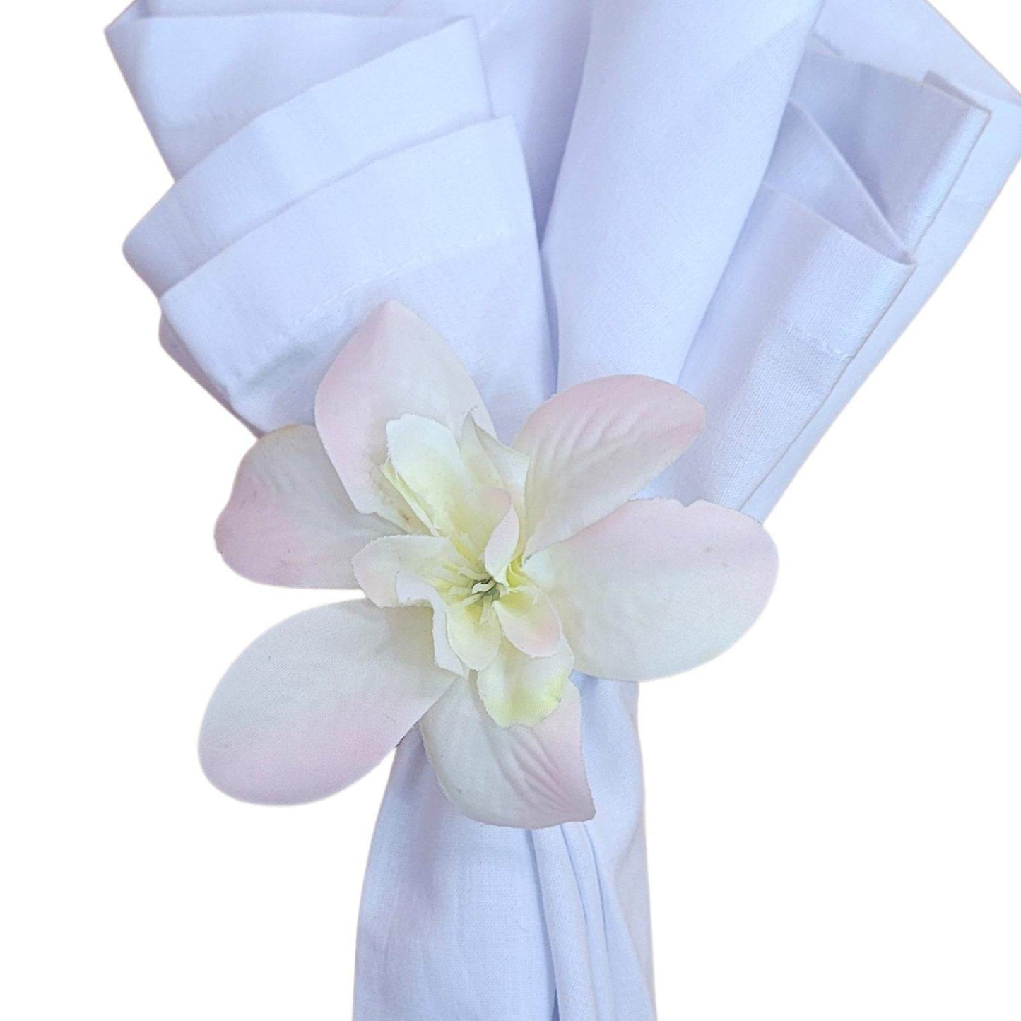 Sets 6 or 12 Mini Orchid Off White Mixed Rose Flower Napkin Rings - Loft&Timber