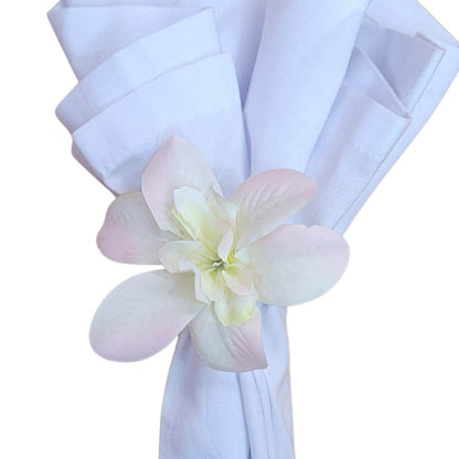 Sets 6 or 12 Mini Orchid Off White Mixed Rose Flower Napkin Rings - Loft&Timber