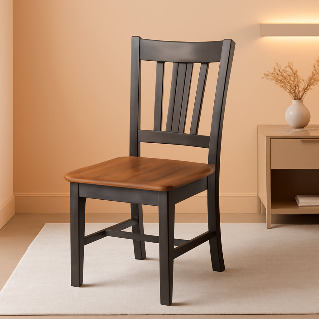 International Concepts Splatback Dining Chair Hickory Washed Coal-0