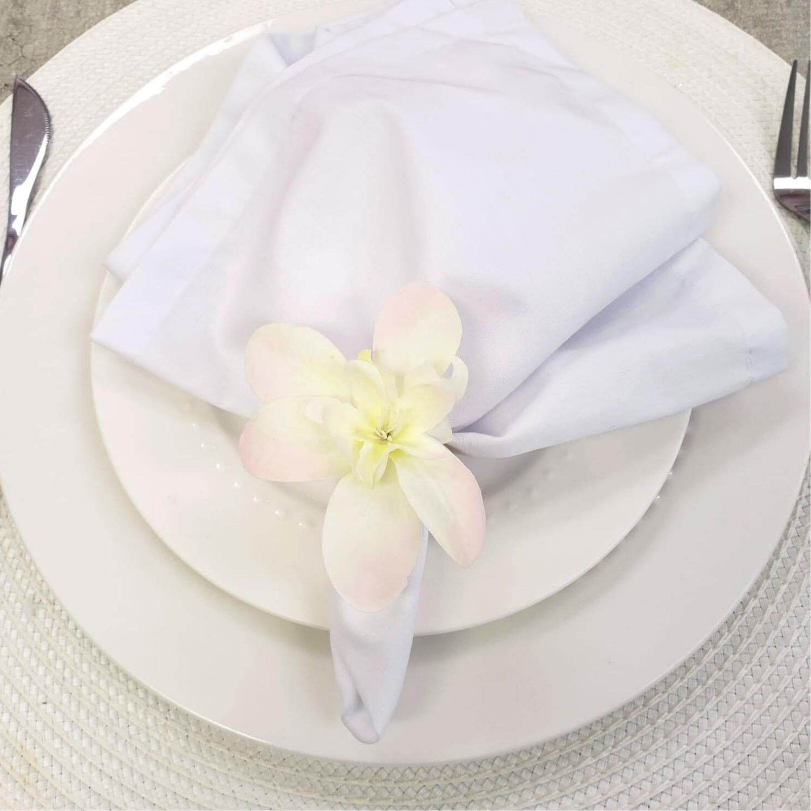 Sets 6 or 12 Mini Orchid Off White Mixed Rose Flower Napkin Rings - Loft&Timber