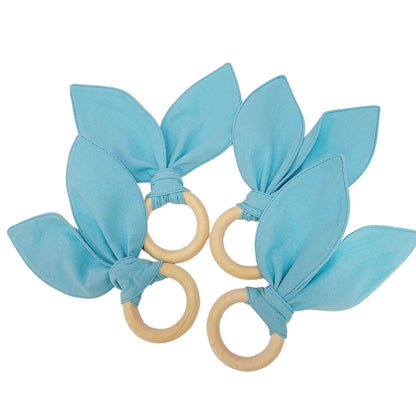 Maison Charlo | Easter Set of 4 Blue Turquoise Bunny Ears Napkin Rings | Dining Table Decor - Loft&Timber