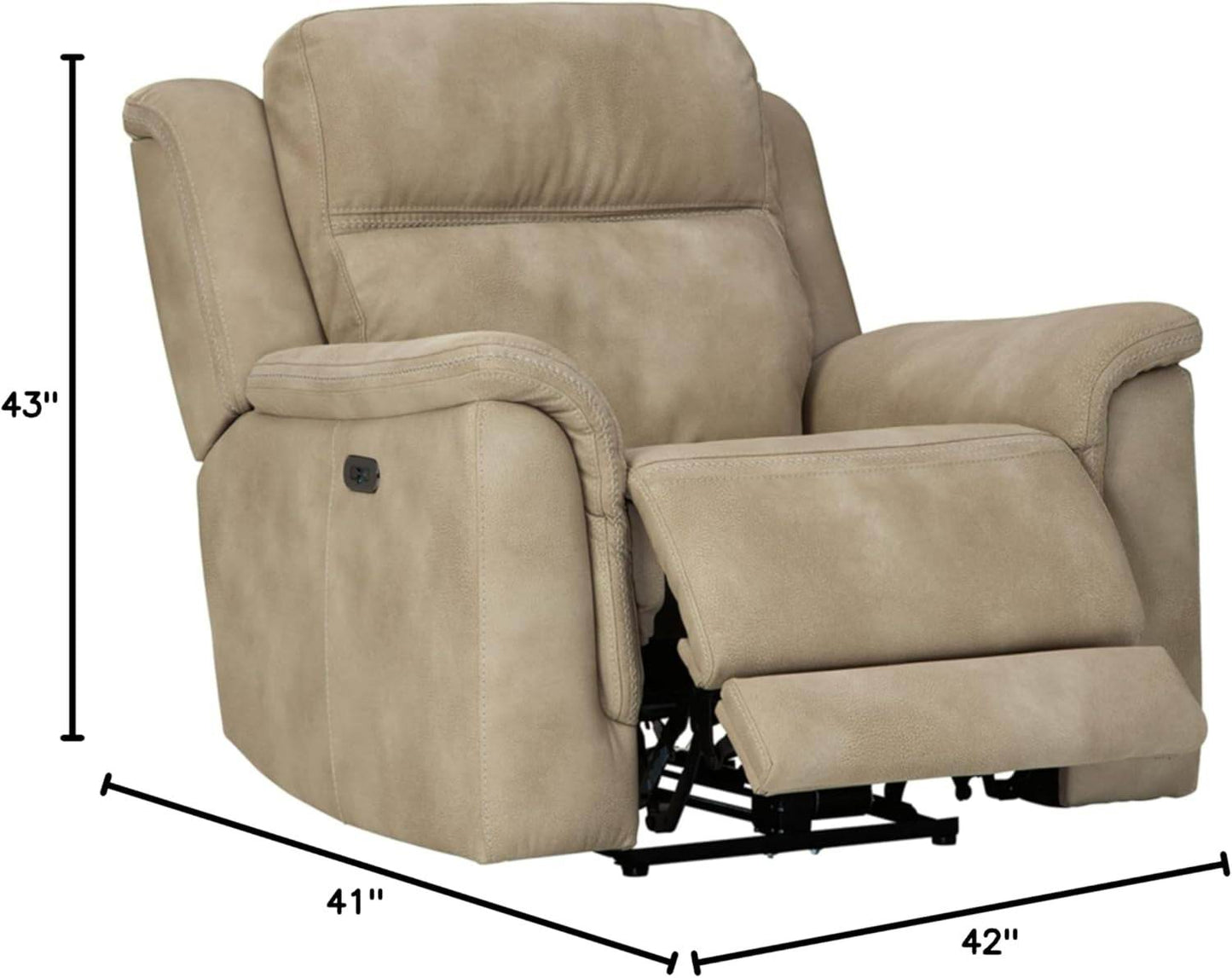 Next-Gen Durapella Power Recliner with Adjustable Headrest, Beige - Loft&Timber
