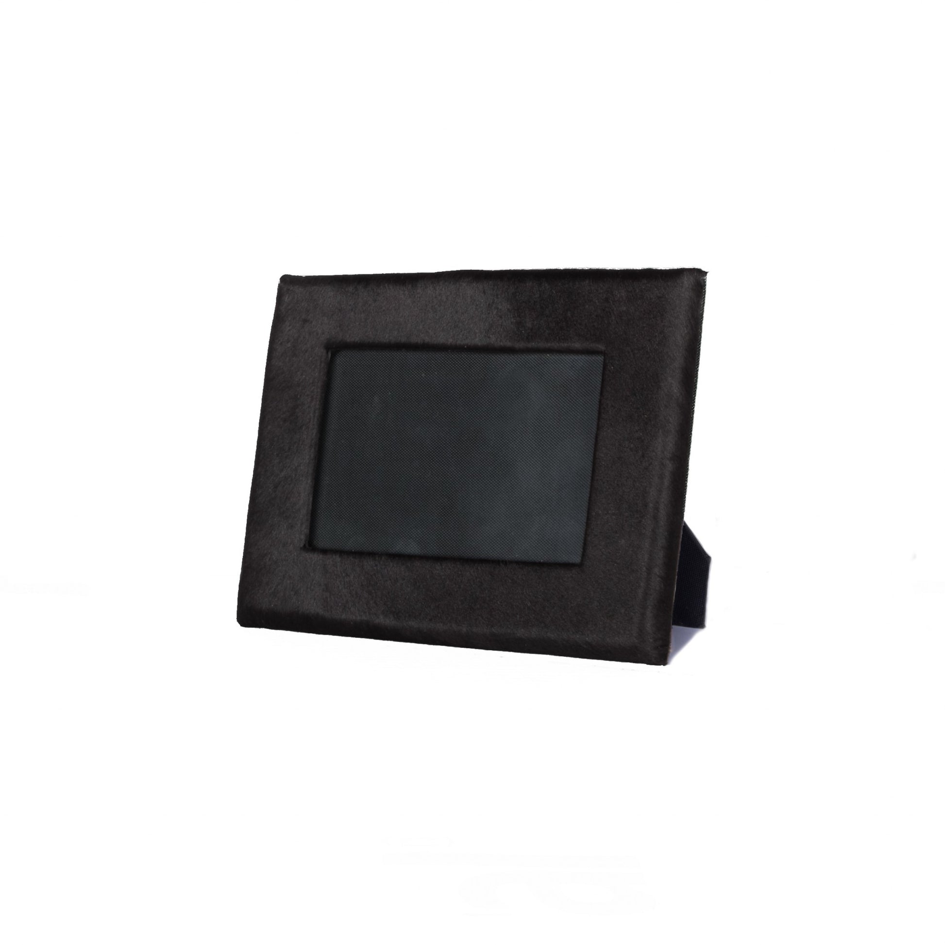 4" x 6" Black Cowhide Picture Frame with Mat - Loft&Timber