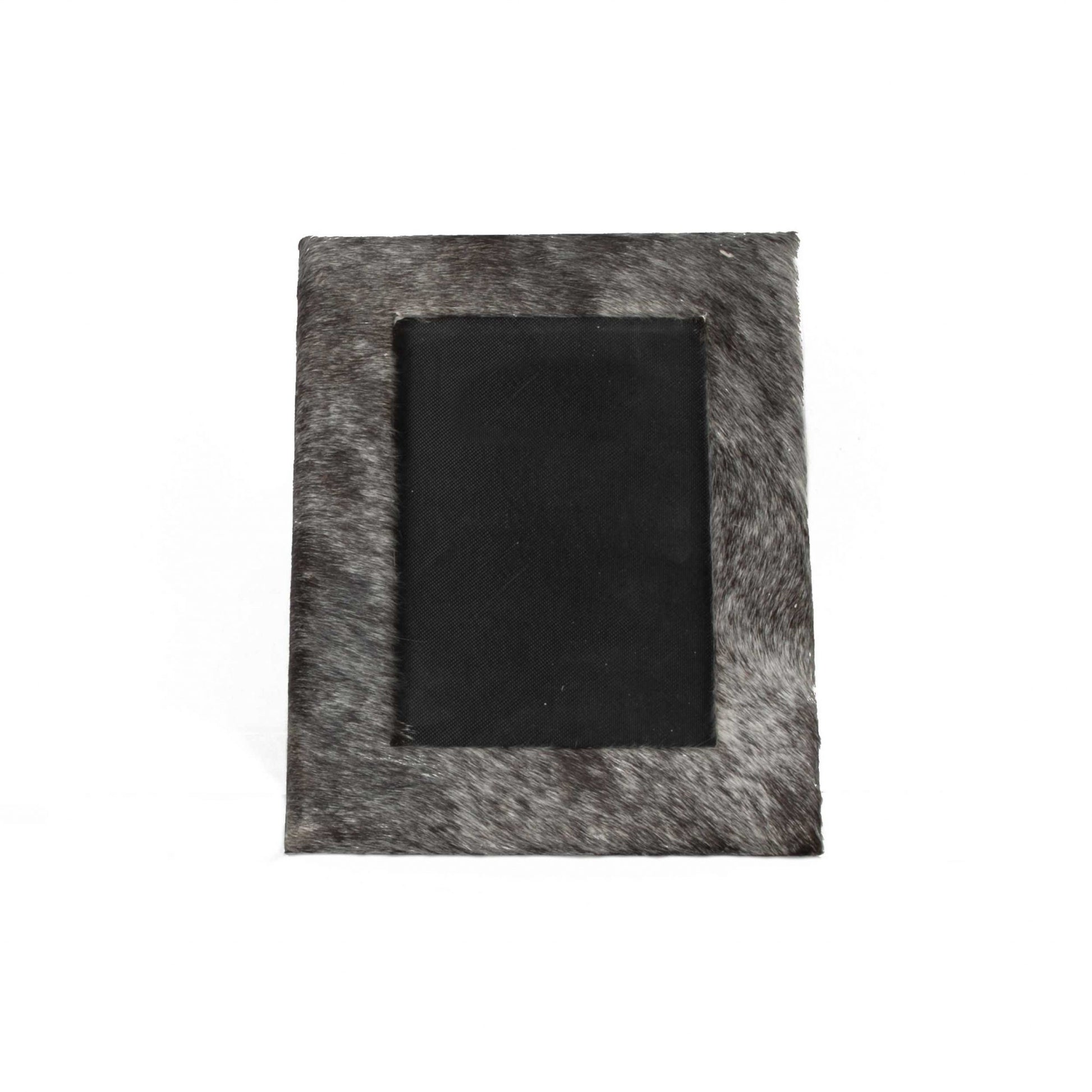 4" x 6" Gray Cowhide Tabletop Picture Frame with Mat - Loft&Timber