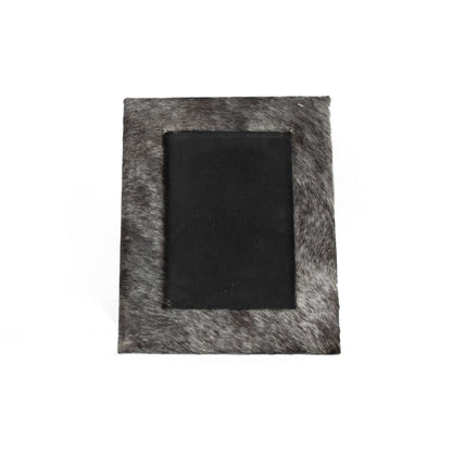 4" x 6" Gray Cowhide Tabletop Picture Frame with Mat - Loft&Timber