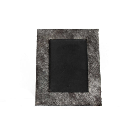 4" x 6" Gray Cowhide Tabletop Picture Frame with Mat - Loft&Timber
