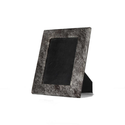 4" x 6" Gray Cowhide Tabletop Picture Frame with Mat - Loft&Timber