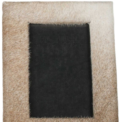 4" x 6" Natural Cowhide Tabletop Picture Frame with Mat - Loft&Timber