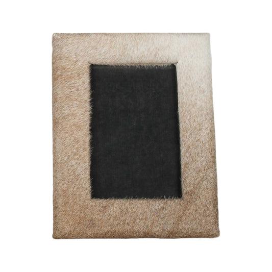 4" x 6" Natural Cowhide Tabletop Picture Frame with Mat - Loft&Timber