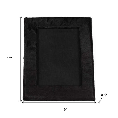 5" x 7" Black Cowhide Hanging & Tabletop Picture Frame with Mat - Loft&Timber
