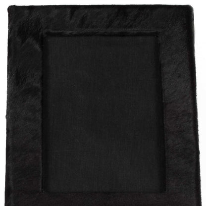 5" x 7" Black Cowhide Hanging & Tabletop Picture Frame with Mat - Loft&Timber