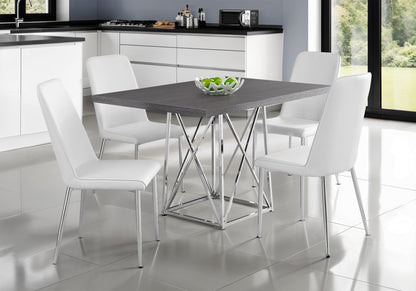 48" Taupe And Silver Metal Dining Table - Loft&Timber
