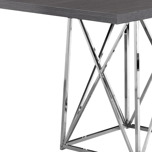 48" Taupe And Silver Metal Dining Table - Loft&Timber