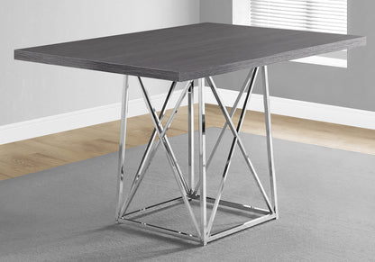 48" Taupe And Silver Metal Dining Table - Loft&Timber