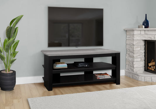 42" Black and Gray Open Shelving TV Stand-6