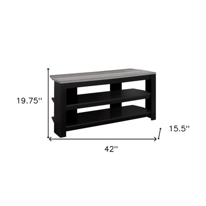42" Black and Gray Open Shelving TV Stand-3